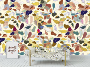 Pattern with leaves Wallmural