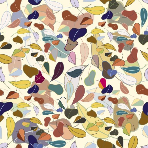 Pattern with leaves Wallmural - Image 2
