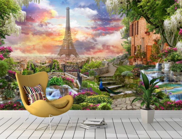 Beautiful collage with access to the Paris Wall Mural - Image 2