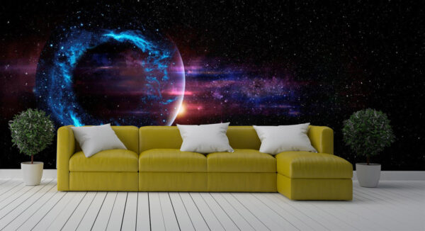 Black Hole Over Star Field in Outer Space Wall Mural - Image 2