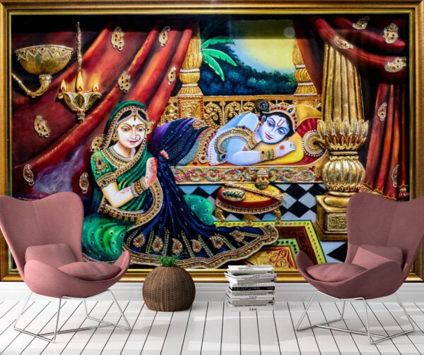 Lord Krishna Resting Wall Mural