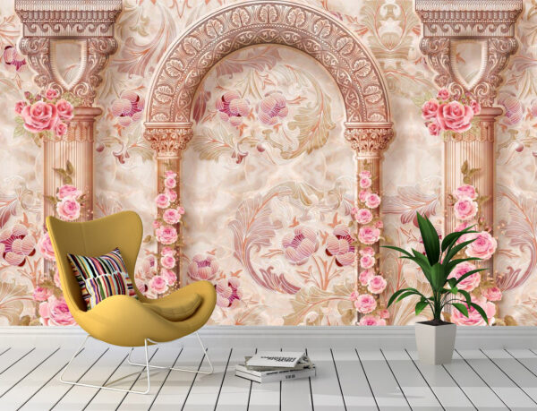 Marble Floral Arch Wallmural