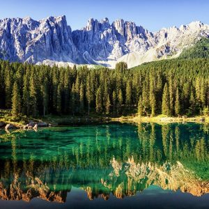 karerlake at the dolomites in italy 